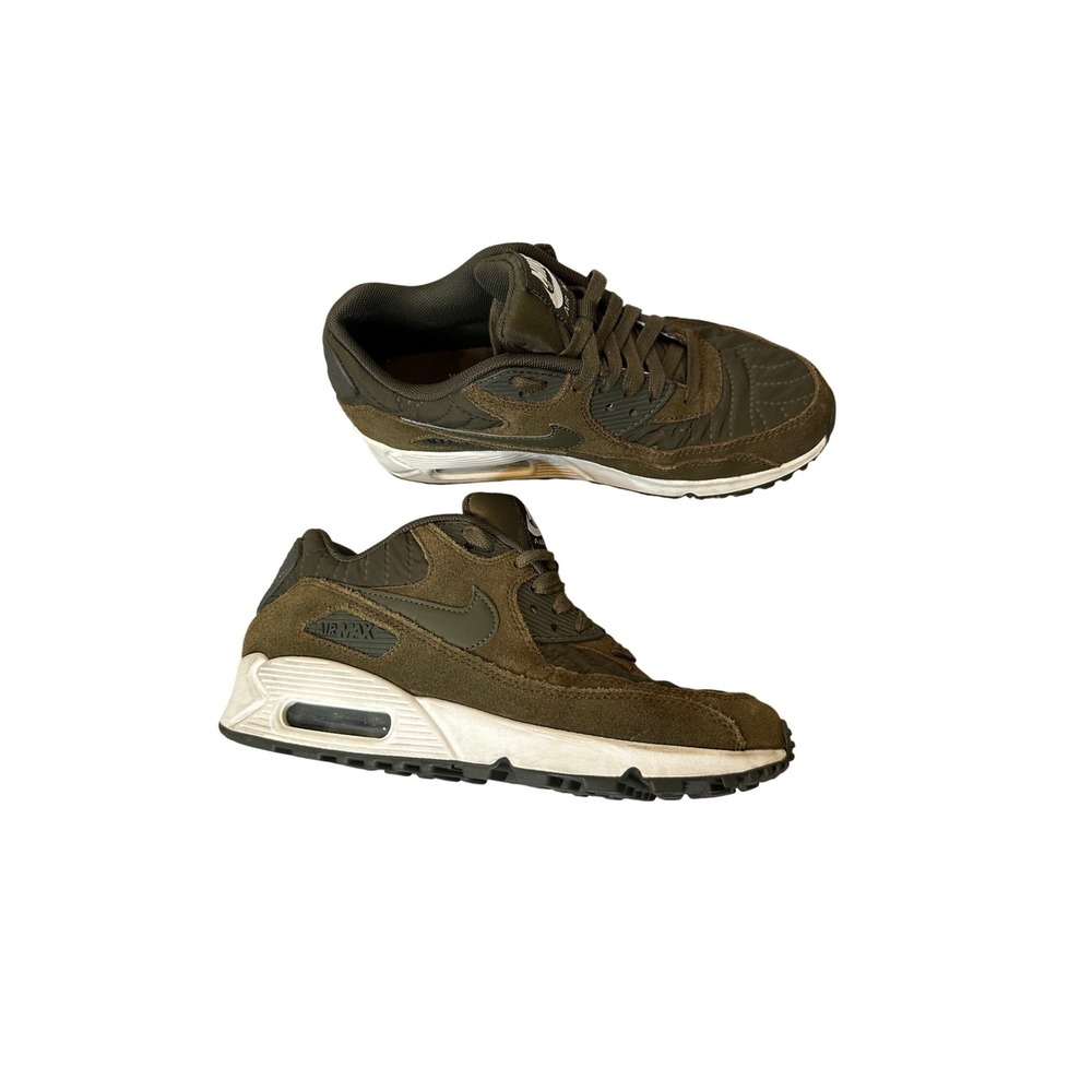 Nike Air Max 90 Olive Green Suede Quilted Women's Sneakers Size 6.5
